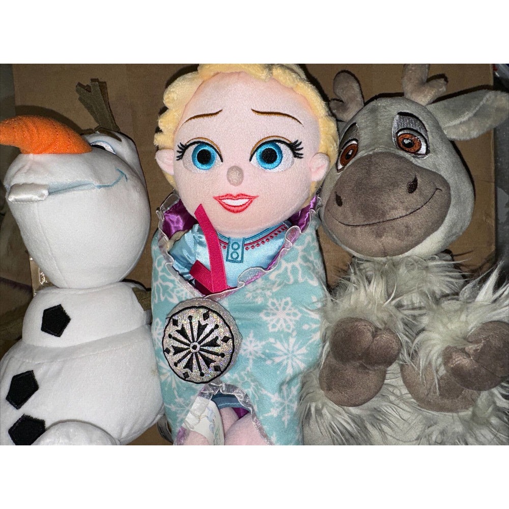 Disney Babies Frozen Elsa Baby w/ Blanket, Olaf, And Sven Plush